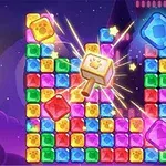 다양한 색상의 블록들이 쌓여 있으며 가운데 별과 함께 망치 아이콘이 강조됩니다