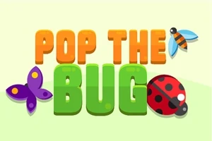 POP THE BUG라는 텍스트와 함께 나비, 벌, 무당벌레가 있는 이미지