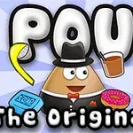 중절모를 쓴 캐릭터가 바나나, 음료, 비누, 도넛과 함께 있는 이미지