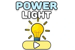 노란색 전구와 POWER LIGHT 텍스트가 있는 이미지