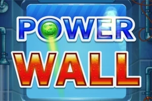 파란색 배경에 POWER WALL이라는 큰 글자가 쓰여 있으며, POWER의 O는 녹색 공 모양으로 표현되어 있다