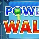 파란색 배경에 POWER WALL이라는 큰 글자가 쓰여 있으며, POWER의 O는 녹색 공 모양으로 표현되어 있다