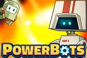 로봇 두 대가 밝은 빛을 배경으로 위치하고 있으며, 아래에 POWERBOTS라는 텍스트가 있습니다