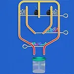 색색의 구슬과 폭탄이 있는 파이프 퍼즐 이미지