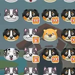 여러 종류의 강아지 얼굴 아이콘이 줄지어 나열된 이미지
