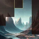 웅장한 산맥과 푸른 하늘이 어우러진 환상적인 풍경