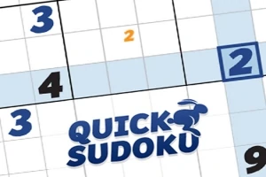 스도쿠 퍼즐과 QUICK SUDOKU라는 글자가 포함된 이미지