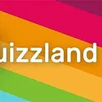 다채로운 색상의 배경 위에 Quizland라는 텍스트가 있는 이미지