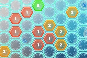 다양한 색상의 육각형 셀에 숫자가 표시된 이미지