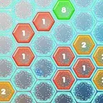 다양한 색상의 육각형 셀에 숫자가 표시된 이미지