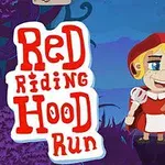 빨간 모자를 쓴 소녀가 숲 속에 서 있는 장면