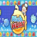 푸른 바다 배경 위에 다양한 바다 생물들과 함께 중앙에는 Rich Huat라는 글자가 있는 이미지