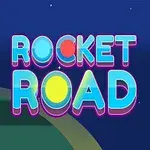 푸른 하늘을 배경으로 빛나는 구와 함께 ROCKET ROAD라는 알록달록한 텍스트가 있는 이미지
