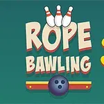 볼링 핀과 공, 그리고 ROPE BAWLING 3라는 텍스트가 있는 이미지입니다