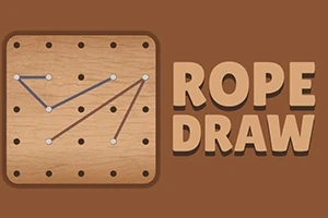 갈색 배경에 목재로 된 점판과 ROPE DRAW라는 텍스트가 있습니다