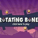 보라색 배경 앞에 ROTATING BONES라는 텍스트와 별 모양 아이콘이 있는 어두운 패널