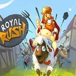 빨간 수염의 왕이 양을 타고 마을을 달리는 장면