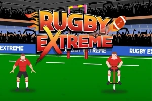 붉은 유니폼을 입은 두 명의 선수가 초록색 필드 위에 서 있고, 배경에는 RUGBY EXTREME라는 큰 글자가 있다