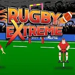 붉은 유니폼을 입은 두 명의 선수가 초록색 필드 위에 서 있고, 배경에는 RUGBY EXTREME라는 큰 글자가 있다