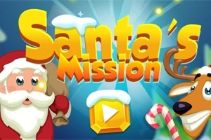 산타클로스와 루돌프가 등장하는 Santas Mission의 타이틀 화면