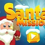 산타클로스와 루돌프가 등장하는 Santas Mission의 타이틀 화면