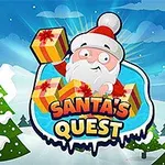 산타 모자가 있는 산타클로스가 선물을 들고 눈 덮인 겨울 배경에서 웃고 있는 모습