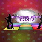 디스코 공과 조명을 배경으로 실루엣 인물들이 춤추는 모습