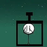 사각형 상자에 갇힌 막대기 인물