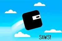 플랫폼에서 점프하고 내려가세요, 톱날에 닿지 마세요!