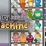 괴물 캐릭터들이 진열된 자판기의 이미지