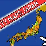 일본 지도와 SCATTY MAPS: JAPAN이라는 텍스트가 있는 이미지