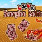 사막 배경에 전갈과 카드가 있고 Scorpion Solitaire라는 글자가 있는 이미지