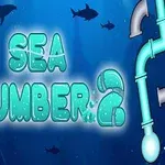 파란 바다 배경에 여러 물고기들과 배관이 있는 SEA PLUMBER 2 타이틀 이미지