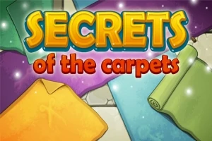 다채로운 카펫들과 SECRETS of the carpets 텍스트가 있는 이미지