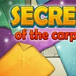 다채로운 카펫들과 SECRETS of the carpets 텍스트가 있는 이미지