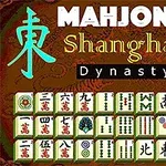 마작 타일이 가득한 화면과 MAHJONG Shanghai Dynasty라는 텍스트