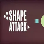 SHAPE ATTACK라는 텍스트와 여러 가지 다양한 색상의 기하학적 도형들이 배열되어 있는 이미지