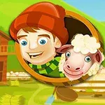 소년과 양이 집과 농장을 배경으로 웃고 있는 장면