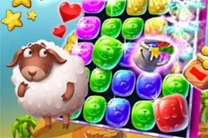 양 옆에 하트와 별이 있는 색색의 블록 퍼즐 게임 화면