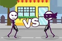 재미있는 온라인 총 듀얼 게임에서 다른 스틱맨과 대결