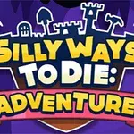 보라색 배경 위에 성과 박쥐 날개가 있는 Silly Ways to Die: Adventure 2라는 제목이 쓰여져 있다