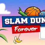 농구공과 물고기가 있는 Slam Dunk Forever 텍스트와 농구 골대가 포함된 이미지