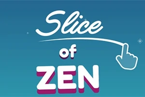 파란 배경에 Slice of Zen이라는 텍스트와 손가락 아이콘이 있는 이미지