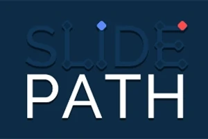 어두운 배경에 파란색과 빨간색 점이 있는 SLIDE라는 텍스트와 PATH라는 단어가 하얀색으로 쓰여 있다