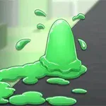 녹색 젤리 같은 물체가 바닥에 흩어져 있는 모습