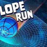 파란 공이 그리드 패턴 경사면 위를 굴러가는 이미지