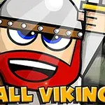 만화 스타일의 바이킹 얼굴과 SMALL VIKING 텍스트가 있는 이미지
