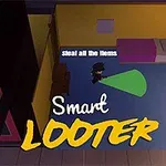 어두운 방 안에서 손전등을 켜고 물건을 훔치는 모습의 캐릭터가 있는 장면