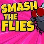 만화 스타일의 하늘색 날개와 큰 빨간 눈을 가진 파리와 이를 지목하는 손가락이 있음