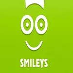 녹색 배경에 하얀색 웃는 얼굴 아이콘과 SMILEYS라는 글자가 있는 이미지